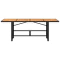 Miniatyrbillede 5 af 10: vidaXL havebord med top i akacietræ 190x80x74 cm polyrattan sort