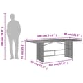 Miniatyrbillede 9 af 10: vidaXL havebord med top i akacietræ 190x80x74 cm polyrattan sort