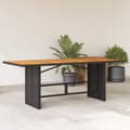 Miniatyrbillede 10 af 10: vidaXL havebord med top i akacietræ 190x80x74 cm polyrattan sort