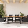 Miniatyrbillede 2 af 10: vidaXL havebord med top i akacietræ 190x80x74 cm polyrattan sort