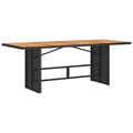 Miniatyrbillede 1 af 10: vidaXL havebord med top i akacietræ 190x80x74 cm polyrattan sort