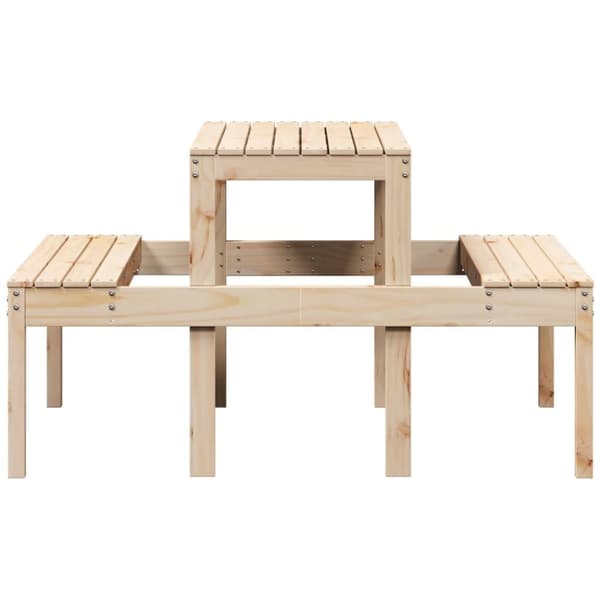 vidaXL Piknikbord 110x134x75 cm heltre furu