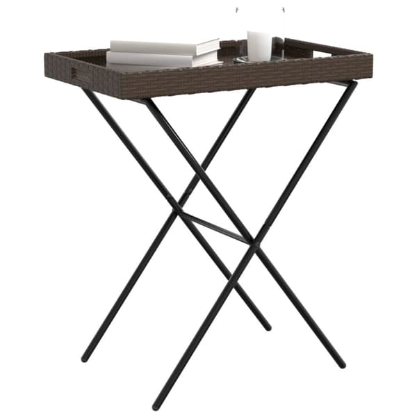 vidaXL Sammenleggbart brettbord brun 65x40x75 cm polyrotting