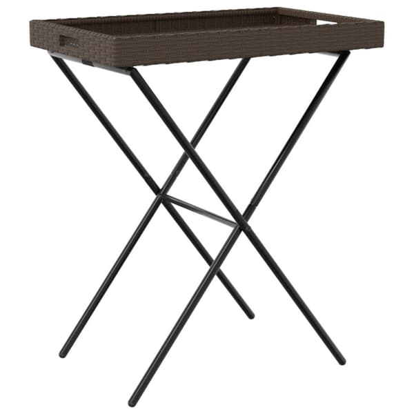 vidaXL Sammenleggbart brettbord brun 65x40x75 cm polyrotting
