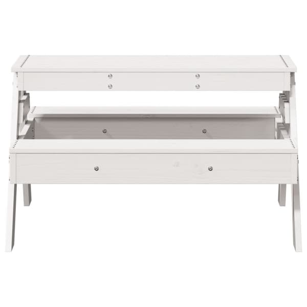 vidaXL Piknikbord for barn hvit 88x97x52 cm heltre furu
