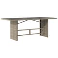 Miniatyrbillede 4 af 10: vidaXL havebord med glastop 190x80x74 cm polyrattan lysegrå