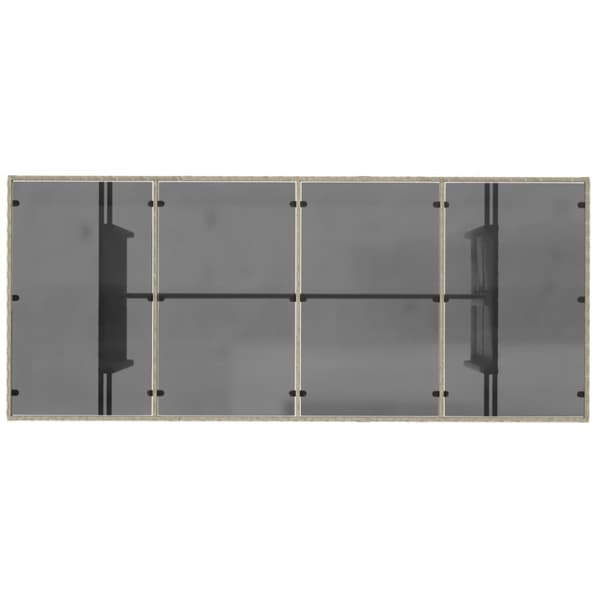 vidaXL havebord med glastop 190x80x74 cm polyrattan lysegrå