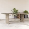 Miniatyrbillede 10 af 10: vidaXL havebord med glastop 190x80x74 cm polyrattan lysegrå