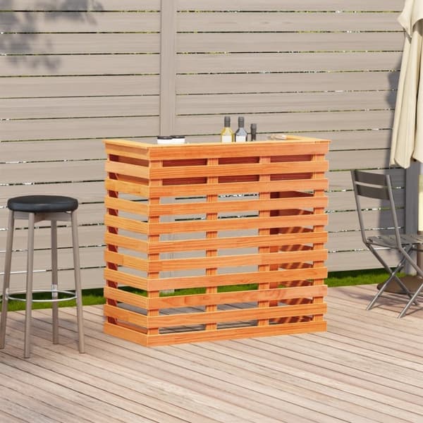 vidaXL udendørs barbord 113,5x50x103 cm massivt fyrretræ brun
