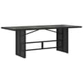 Miniatyrbillede 3 af 11: vidaXL havebord med glastop 190x80x74 cm polyrattan sort