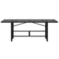 Miniatyrbillede 7 af 11: vidaXL havebord med glastop 190x80x74 cm polyrattan sort