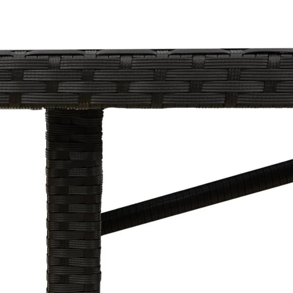 vidaXL havebord med glastop 190x80x74 cm polyrattan sort