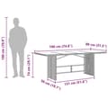 Miniatyrbillede 11 af 11: vidaXL havebord med glastop 190x80x74 cm polyrattan sort