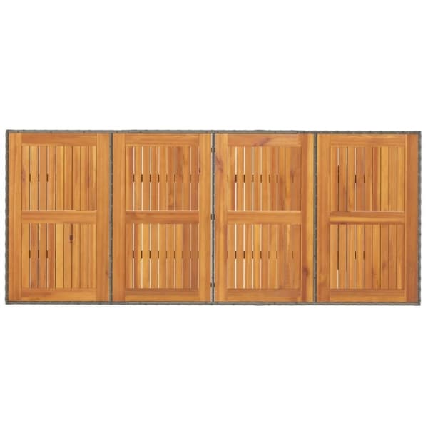 vidaXL havebord med top i akacietræ 190x80x74 cm polyrattan grå