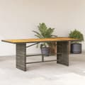 Miniatyrbillede 10 af 10: vidaXL havebord med top i akacietræ 190x80x74 cm polyrattan grå