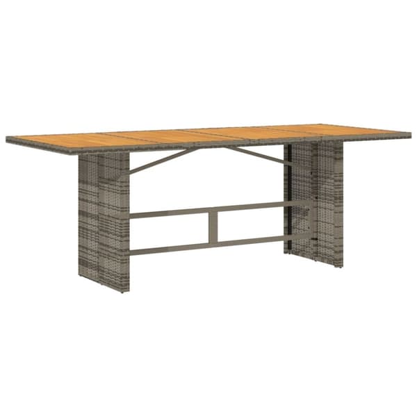 vidaXL havebord med top i akacietræ 190x80x74 cm polyrattan grå
