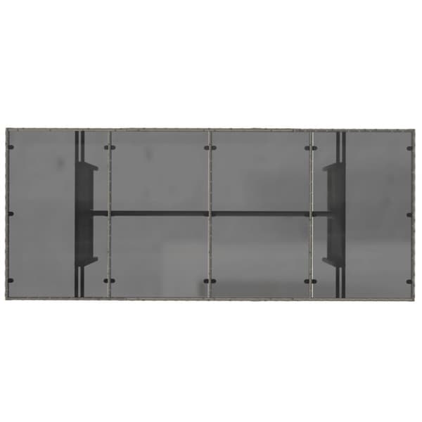 vidaXL havebord med glastop 190x80x74 cm polyrattan grå