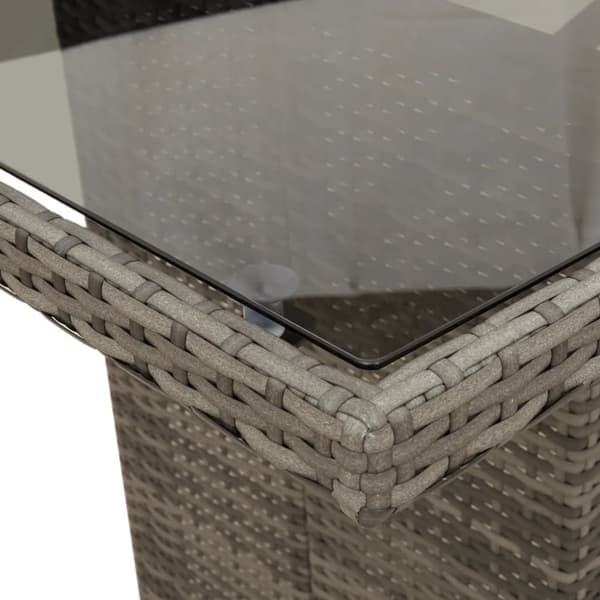 vidaXL havebord med glastop 190x80x74 cm polyrattan grå
