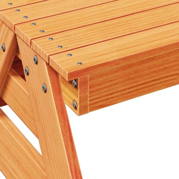vidaXL Lasten piknikpöytä vahanruskea 88x97x52 cm täysi mänty