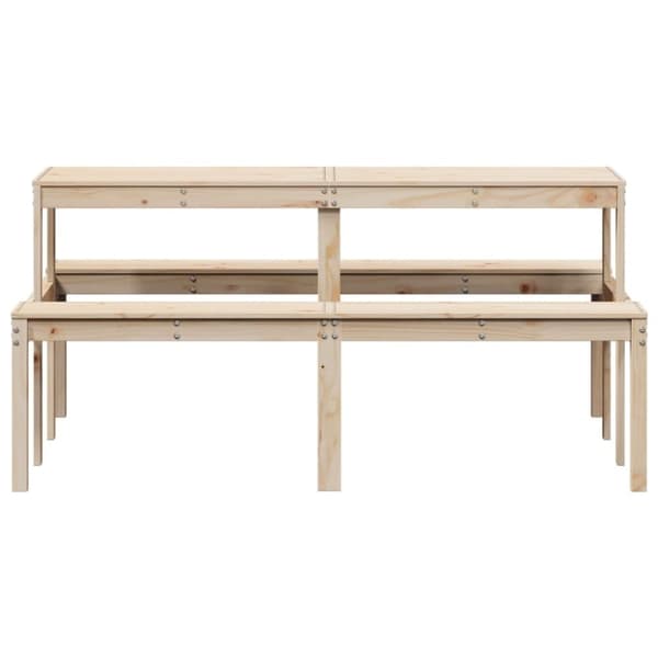 vidaXL Picknickbord 160x134x75 cm massivt trä