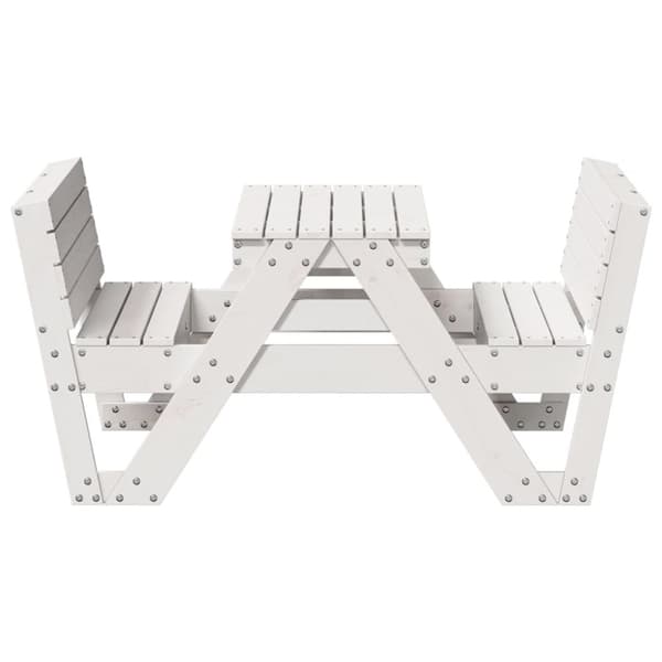 vidaXL picnicbord til børn 88x122x58 cm massivt fyrretræ hvid