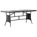 Miniatyrbillede 1 af 5: vidaXL havebord 170x80x74 cm polyrattan sort