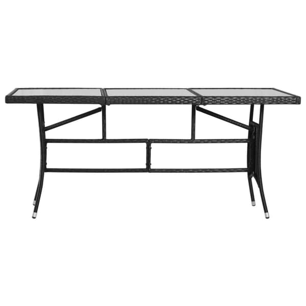 vidaXL Trädgårdsbord svart 170x80x74 cm konstrotting