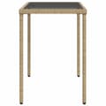 Miniatyrbillede 4 af 10: vidaXL havebord med glastop 115x54x74 cm polyrattan beige