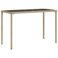 Miniatyrbillede 1 af 10: vidaXL havebord med glastop 115x54x74 cm polyrattan beige