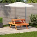 Miniatyrbilde 3 av 9: vidaXL Piknikbord voksbrun 105x134x75 cm heltre furu