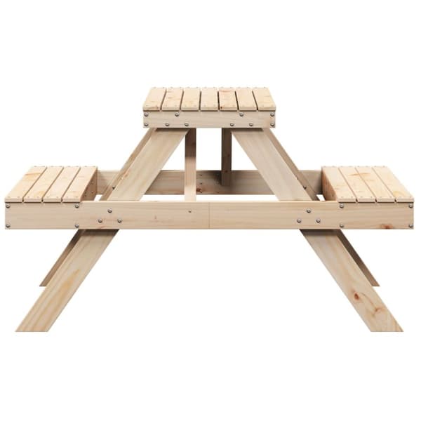 vidaXL Piknikbord 105x134x75 cm heltre furu