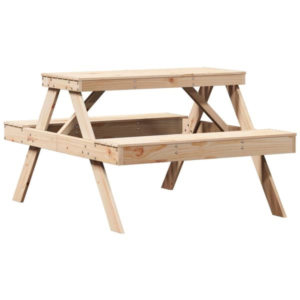 vidaXL Piknikbord 105x134x75 cm heltre furu
