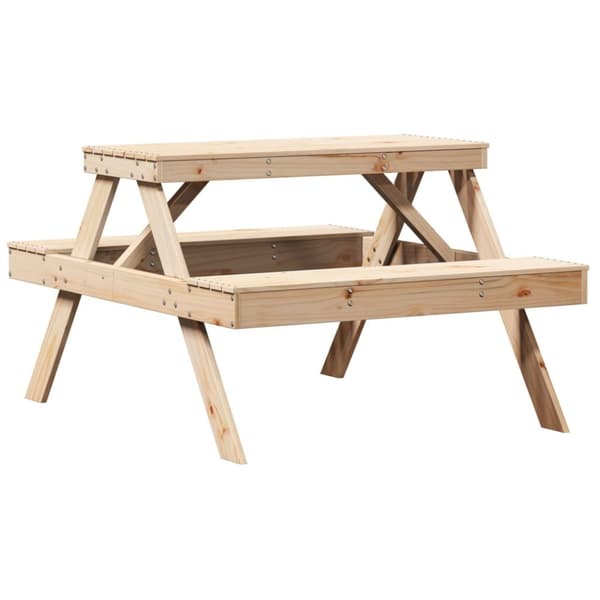 vidaXL Piknikbord 105x134x75 cm heltre furu
