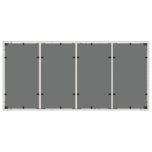 vidaXL havebord med glastop 190x90x75 cm polyrattan hvid