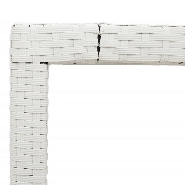 vidaXL havebord med glastop 190x90x75 cm polyrattan hvid