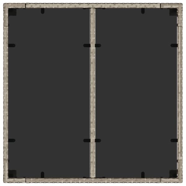 vidaXL havebord med glastop 90x90x75 cm polyrattan lysegrå