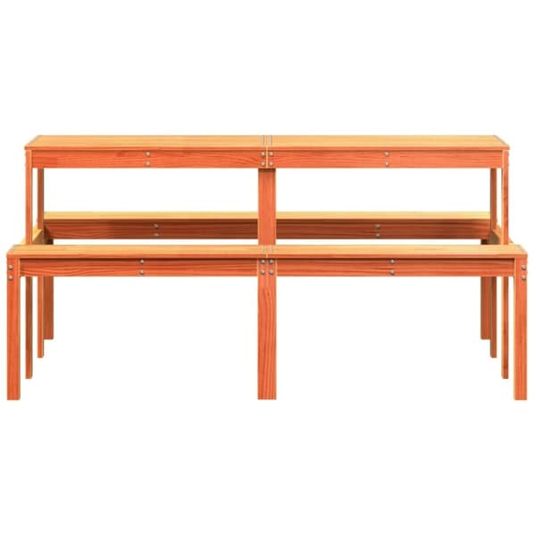 vidaXL Piknikbord voksbrun 160x134x75 cm heltre furu