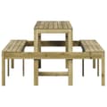 Miniatyrbilde 5 av 9: vidaXL Piknikbord 160x134x75 cm impregnert furu