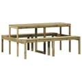 Miniatyrbilde 6 av 9: vidaXL Piknikbord 160x134x75 cm impregnert furu