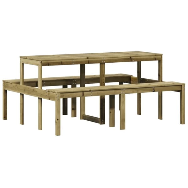 vidaXL Piknikbord 160x134x75 cm impregnert furu