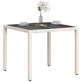 Miniatyrbillede 3 af 11: vidaXL havebord med glastop 90x90x75 cm polyrattan hvid