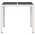 Miniatyrbillede 4 af 11: vidaXL havebord med glastop 90x90x75 cm polyrattan hvid