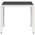 Miniatyrbillede 5 af 11: vidaXL havebord med glastop 90x90x75 cm polyrattan hvid