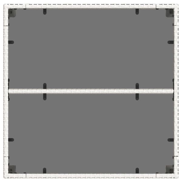 vidaXL havebord med glastop 90x90x75 cm polyrattan hvid