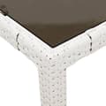 Miniatyrbillede 8 af 11: vidaXL havebord med glastop 90x90x75 cm polyrattan hvid