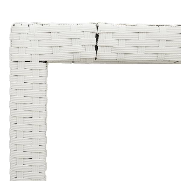 vidaXL havebord med glastop 90x90x75 cm polyrattan hvid