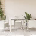 Miniatyrbillede 2 af 11: vidaXL havebord med glastop 90x90x75 cm polyrattan hvid