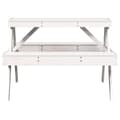 Miniatyrbillede 4 af 9: vidaXL picnicbord 105x134x75 cm massivt fyrretræ hvid