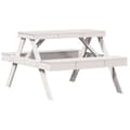 Miniatyrbillede 6 af 9: vidaXL picnicbord 105x134x75 cm massivt fyrretræ hvid