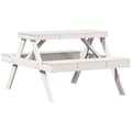 Miniatyrbillede 2 af 9: vidaXL picnicbord 105x134x75 cm massivt fyrretræ hvid